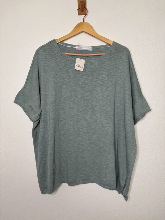 Free People Tops - NWT Free People Beach Winnie Blue Sweater Tee Size Medium Effortless Boho Chic